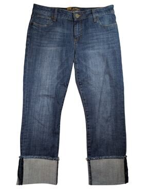 KUT From The Kloth Cuffed Cropped Jeans Womens 10 KP688MA1R Stretch Denim